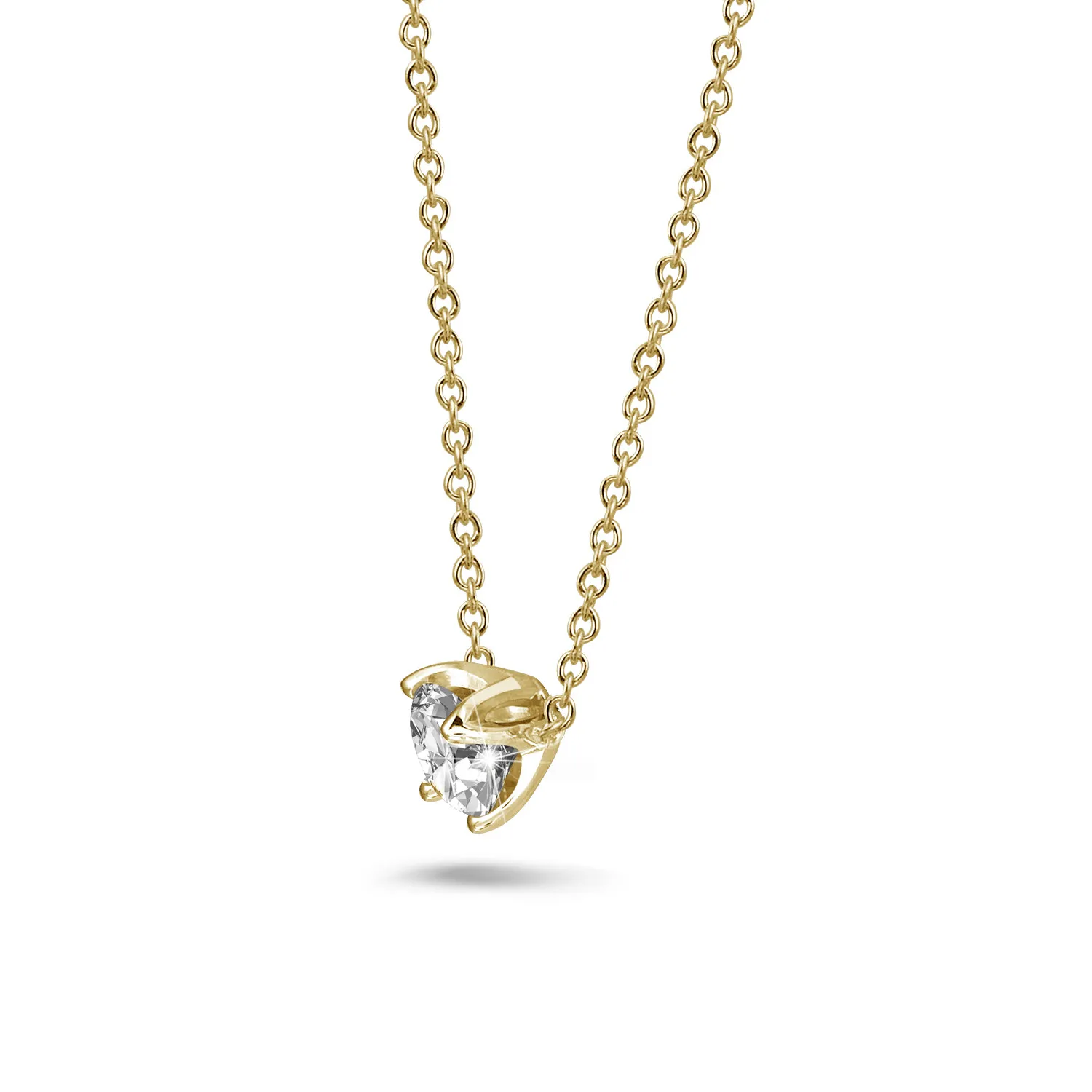 0.70 quilates colgante solitario en oro amarillo con diamante redondo 