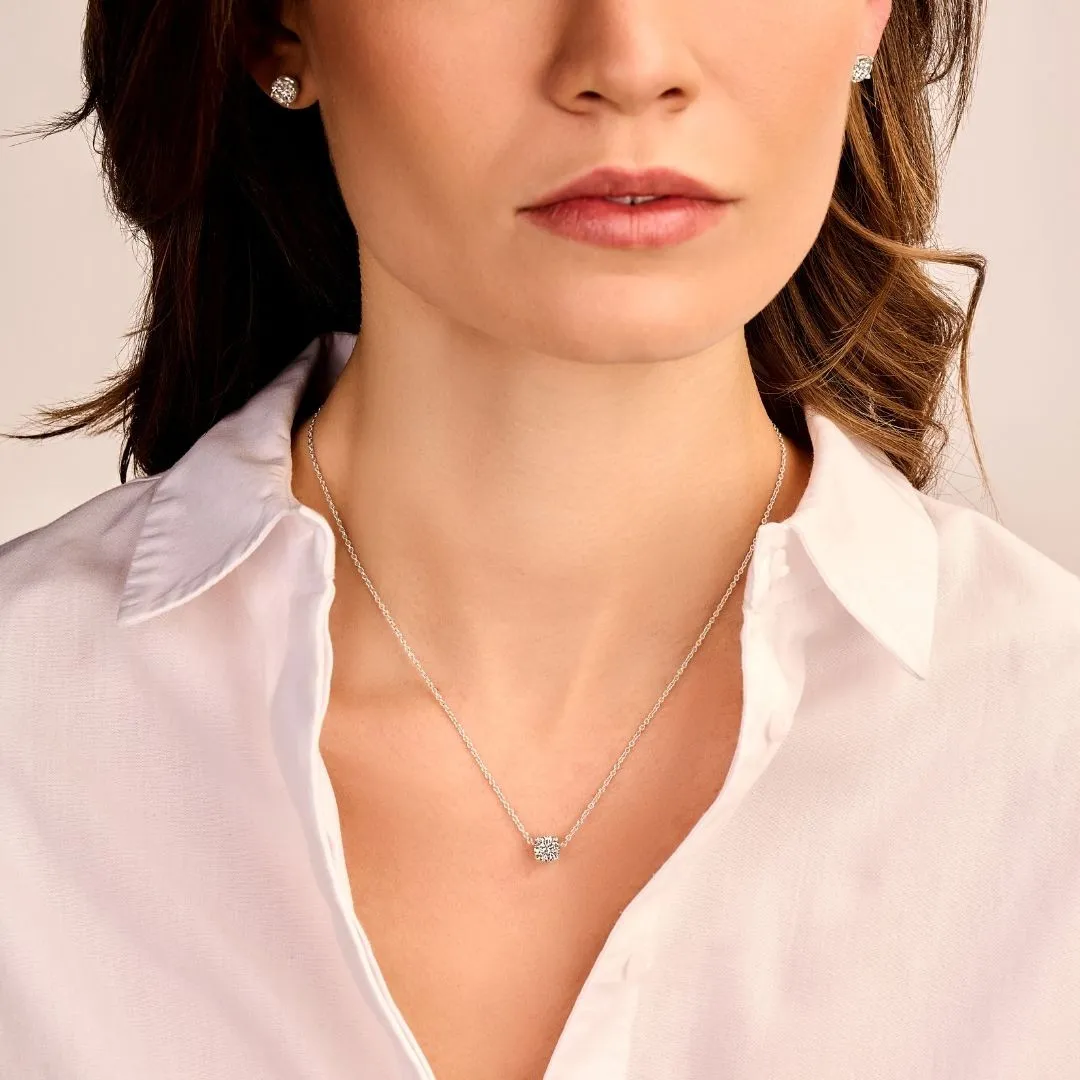2.50 quilates colgante solitario en oro amarillo con diamante redondo 