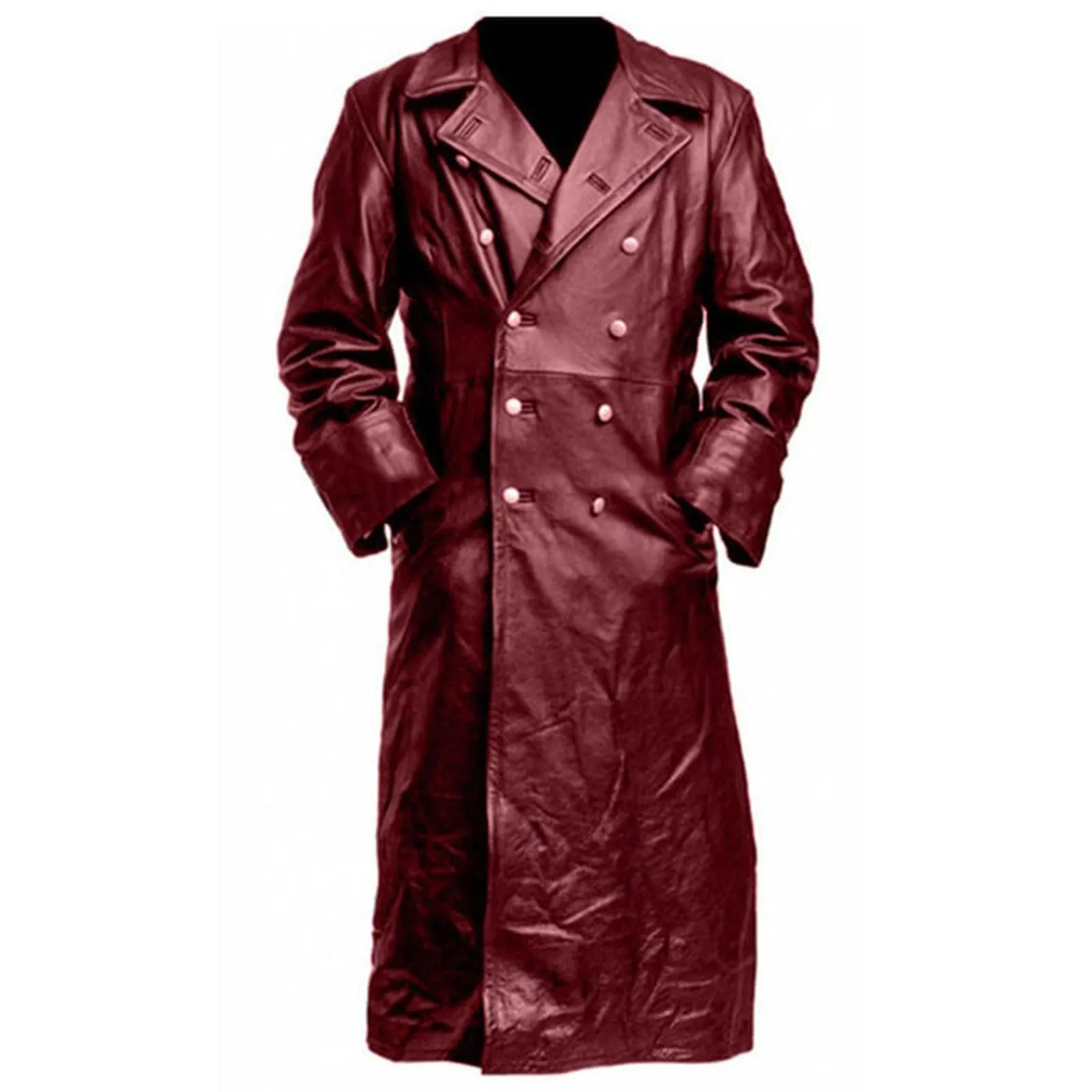 ABRIGO DE CUERO CLáSICO PARA HOMBRES  NEGRO, TAMAñO M  CHAQUETA DE DOBLE PECHO ELEGANTE Y DURADERA, ADECUADA PARA TODAS LAS ES