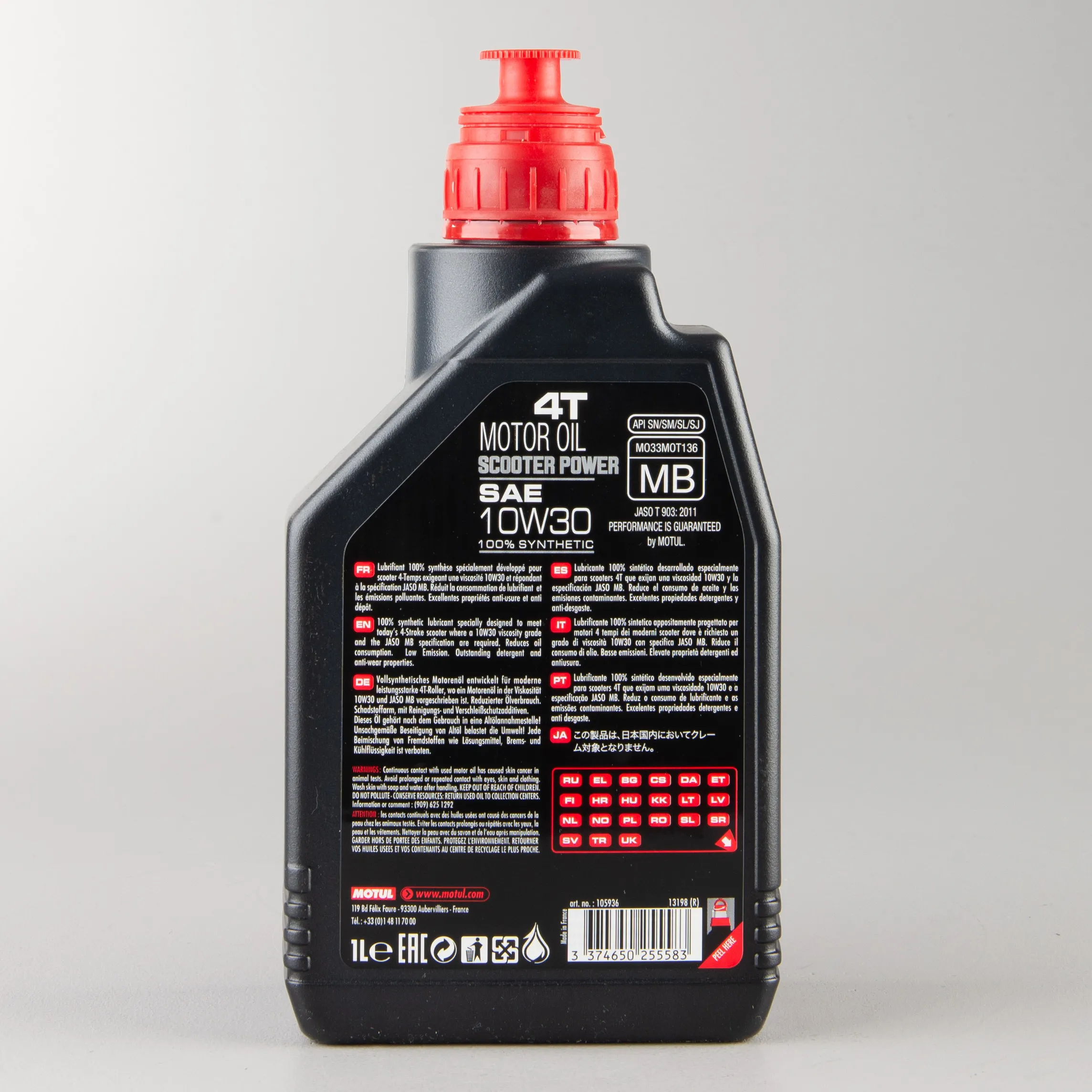 Aceite de Motor Motul 4T Scooter Power Sintético 10W30 MB 1L