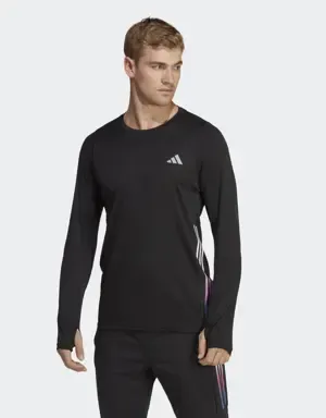 Adidas Camiseta manga larga Run Icons 3 bandas