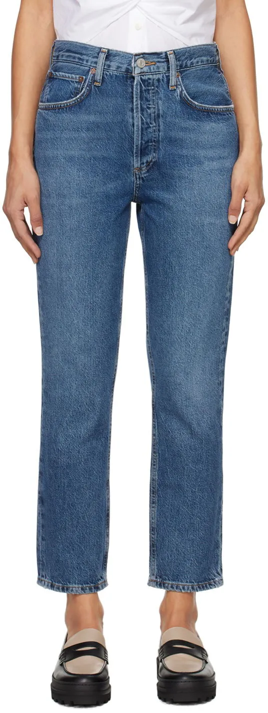 AGOLDE High Rise Straight Crop Jeans