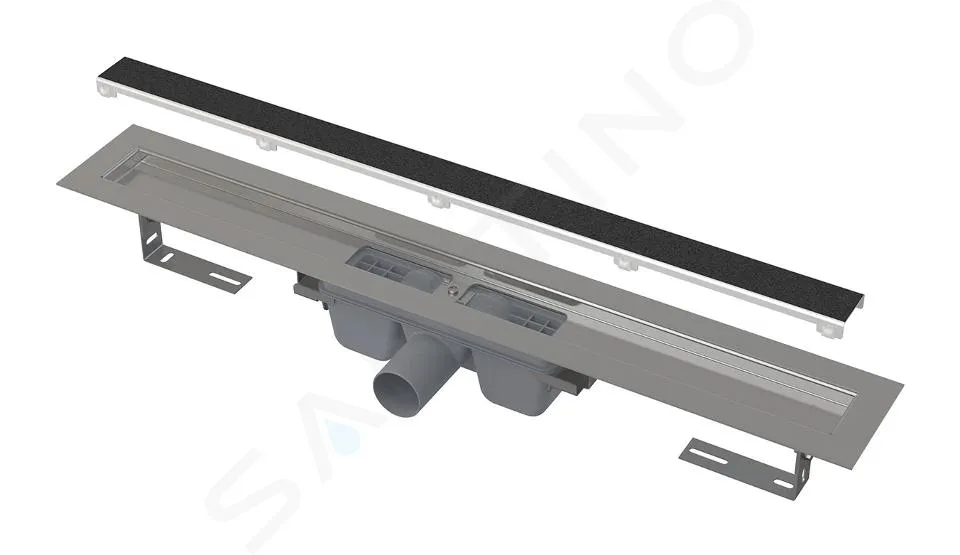 ALCADRAIN CANALETAS DE DESAGüE  PLATO DE DUCHA MáRMOL 55 CM, CON REJILLA PARA INSERTAR AZULEJOS, ACERO INOXIDABLE APZ15550