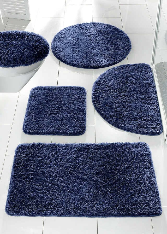 Alfombra de baño de pelo largo Azul marino