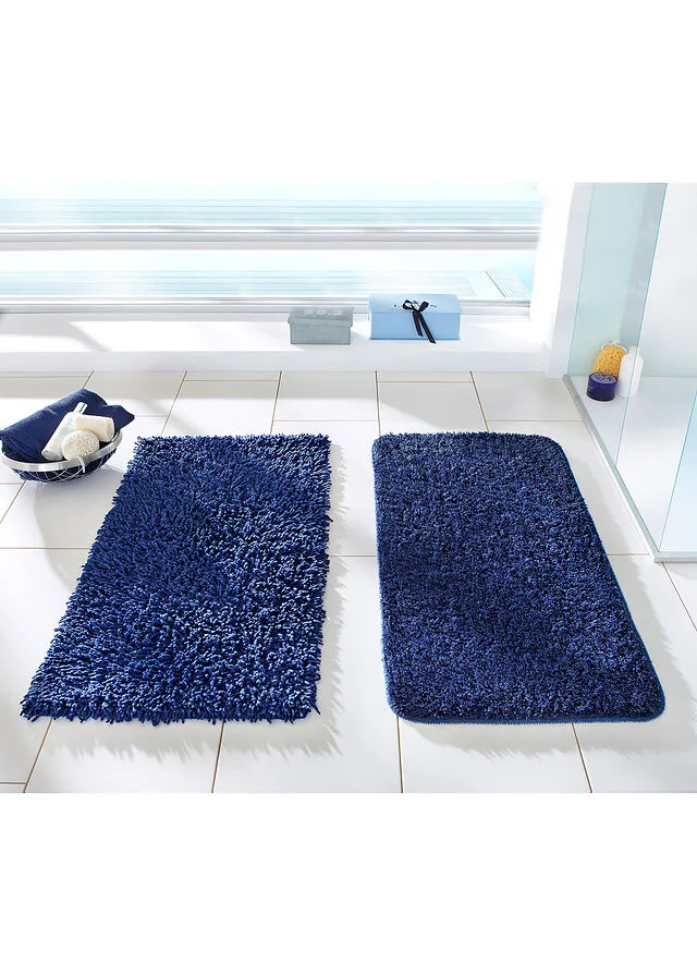 Alfombra de baño de pelo largo Azul marino