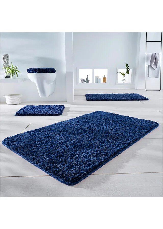 Alfombra de baño de pelo largo Azul marino