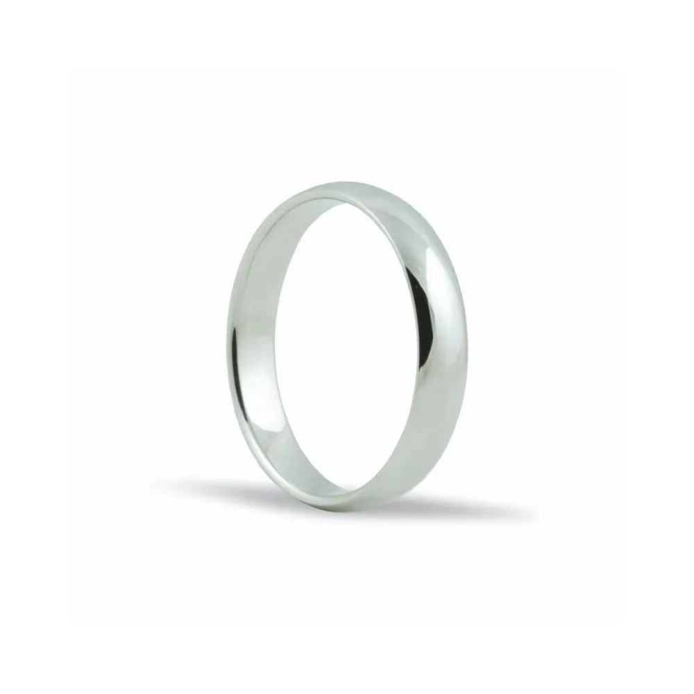 Alianza de oro blanco 18K de 4mm y acabada en brillo