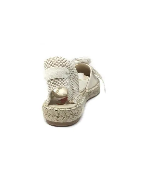 alpargata lino beige con flor