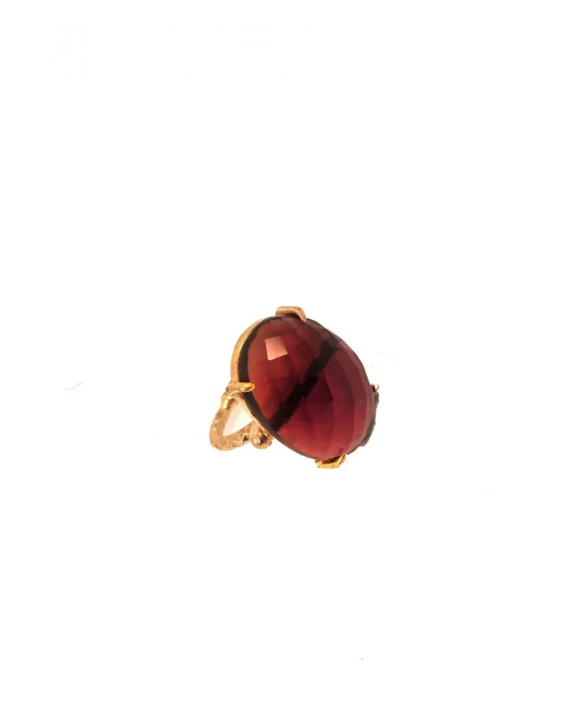 ANILLO AMATISTA CON PIEDRA FACETADA