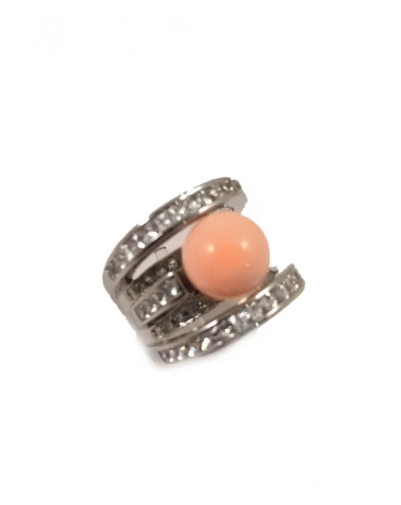 ANILLOS ROSA PALO Y CIRCONITAS EN BISUTERIA FINA ELEGANTE