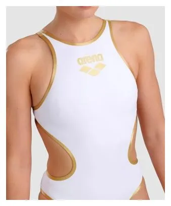 Arena Traje de baño Arena One Big Logo para mujer Oro blanco