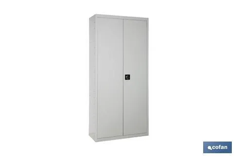 Armario multiusos | Accesorio con 2 puertas y 4 estantes | Material: acero | Medidas: 180 x 80 x 40 cm