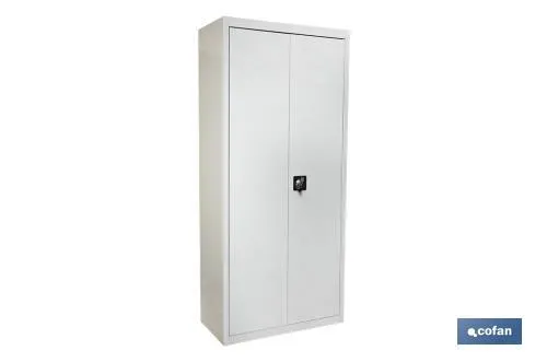 Armario multiusos | Accesorio con 2 puertas y 4 estantes | Material: acero | Medidas: 180 x 80 x 40 cm