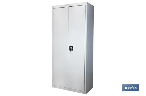 Armario multiusos | Accesorio con 2 puertas y 4 estantes | Material: acero | Medidas: 180 x 80 x 40 cm