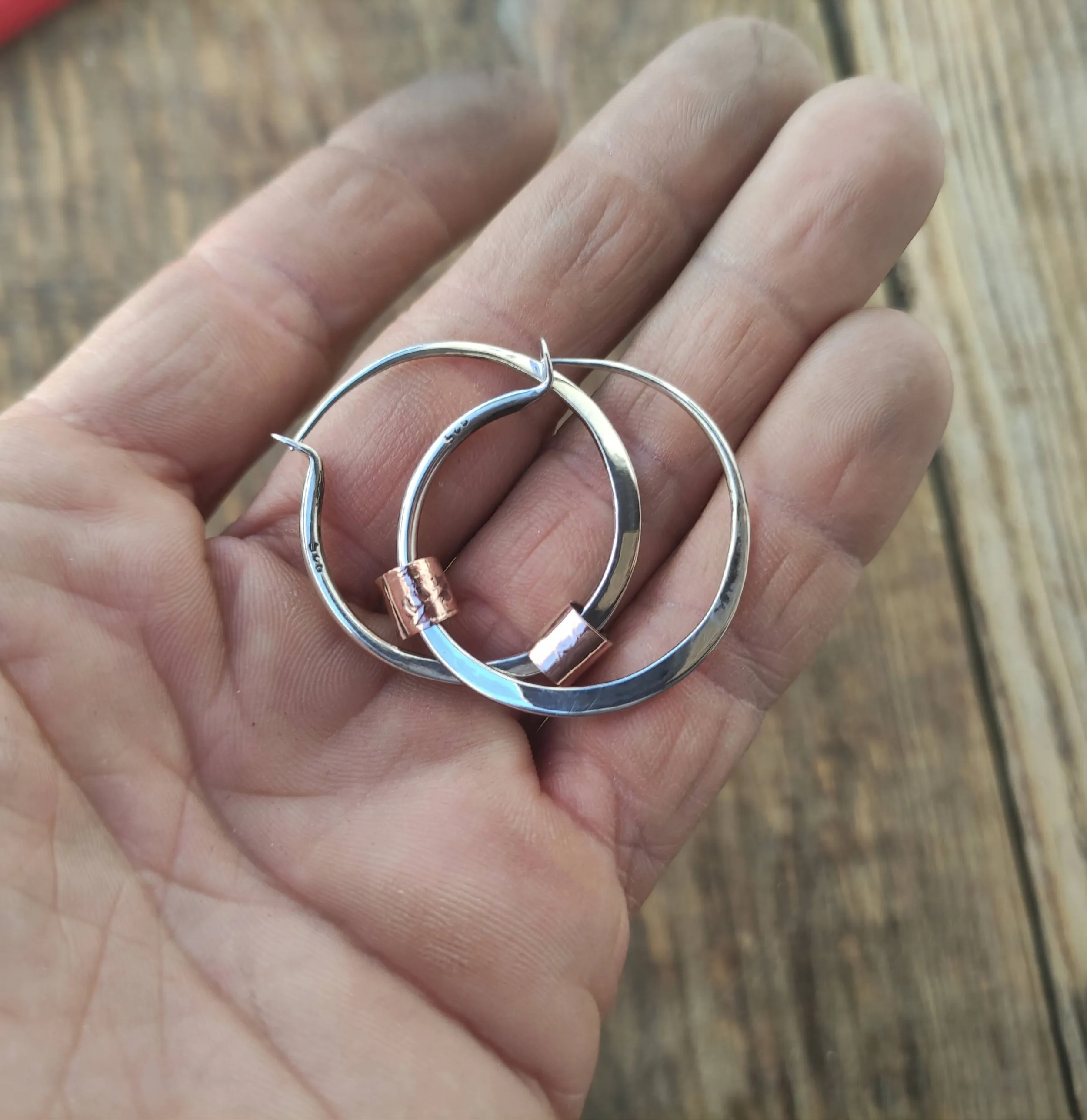AROS DE PLATA MACIZA Y COBRE  ARGOLLAS DE PLATA