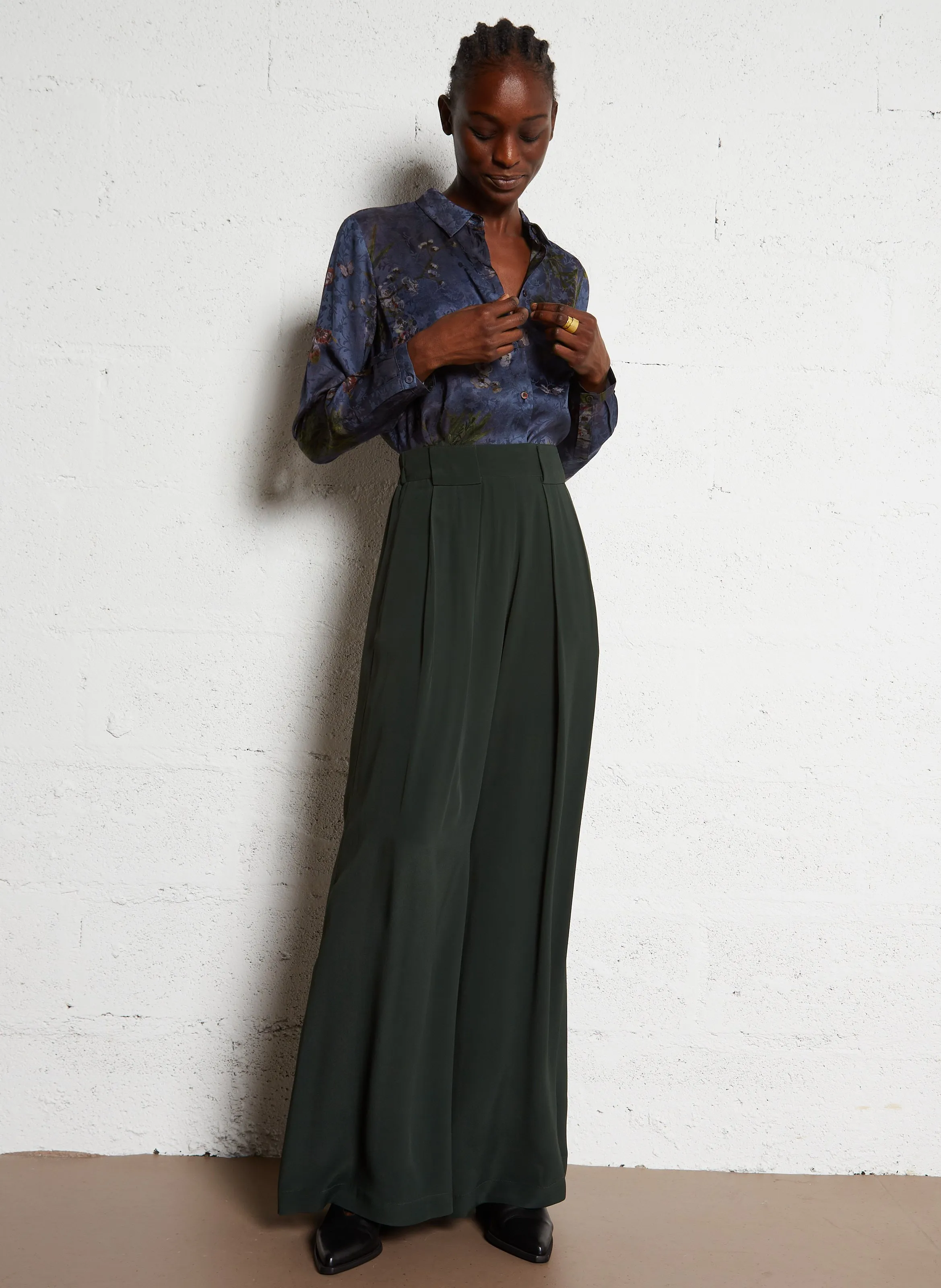 ASPEN  PANTALóN ANCHO EN VERDE