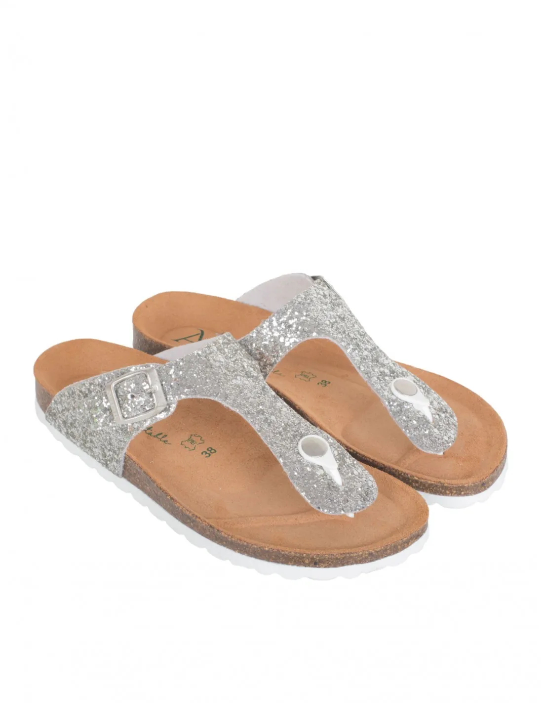 AUTENTI Sandalias Bio Glitter Plata