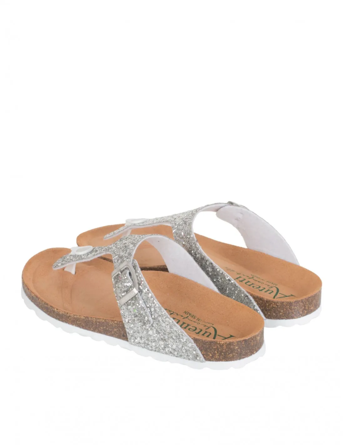 AUTENTI Sandalias Bio Glitter Plata