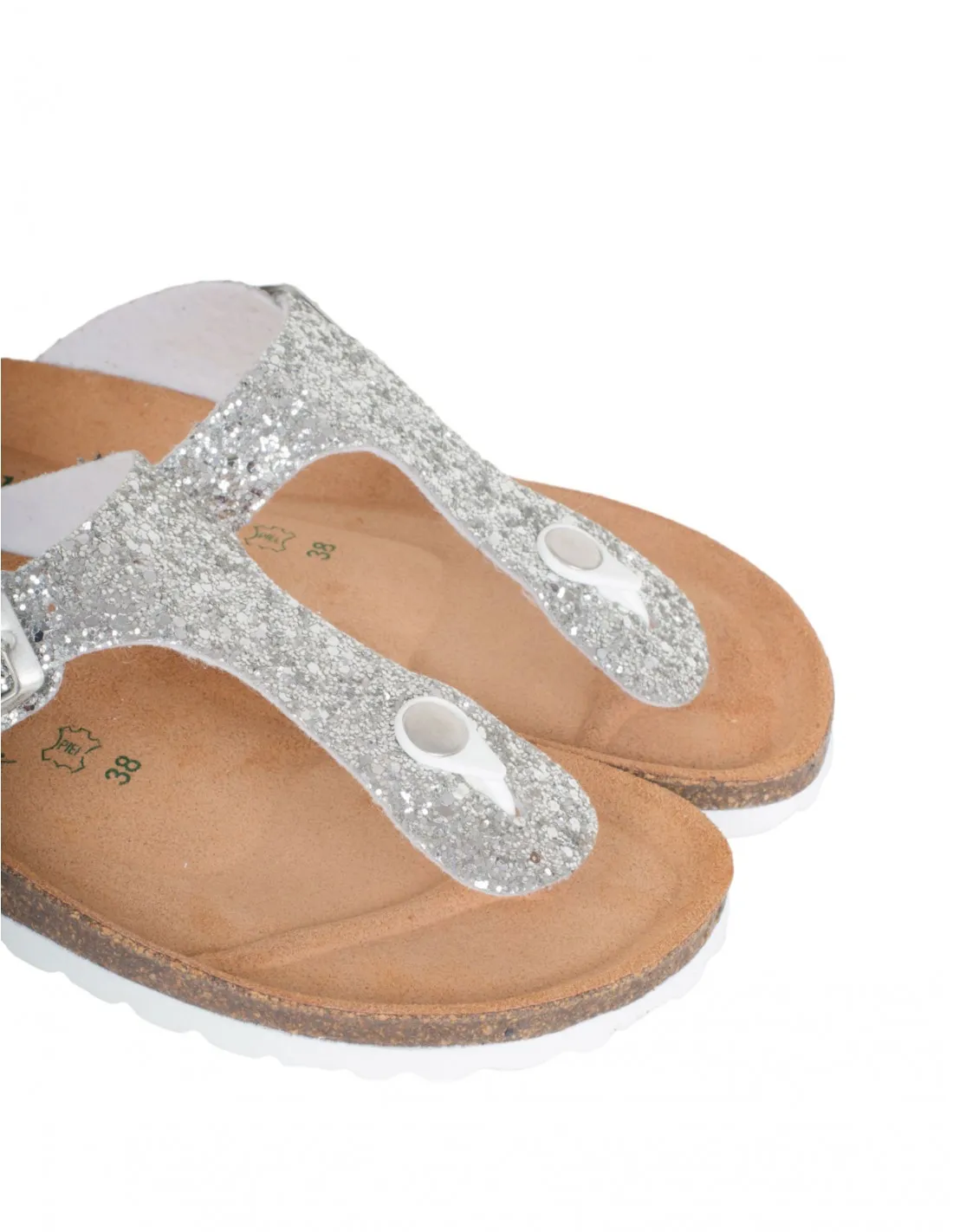 AUTENTI Sandalias Bio Glitter Plata