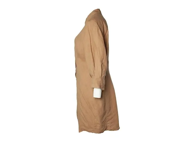 Autre Marque Casa de Dagmar, vestido de lino marrón Castaño 