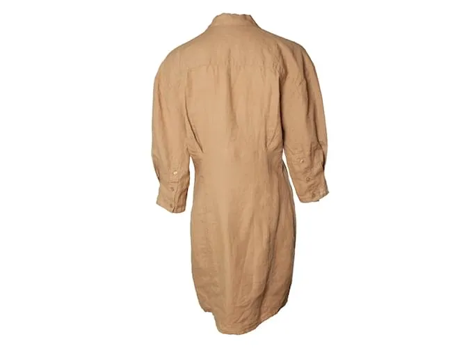 Autre Marque Casa de Dagmar, vestido de lino marrón Castaño 
