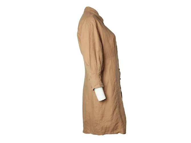 Autre Marque Casa de Dagmar, vestido de lino marrón Castaño 