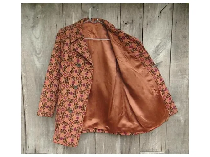 Autre Marque chaquetón vintage 70tamaño de 38 Naranja 