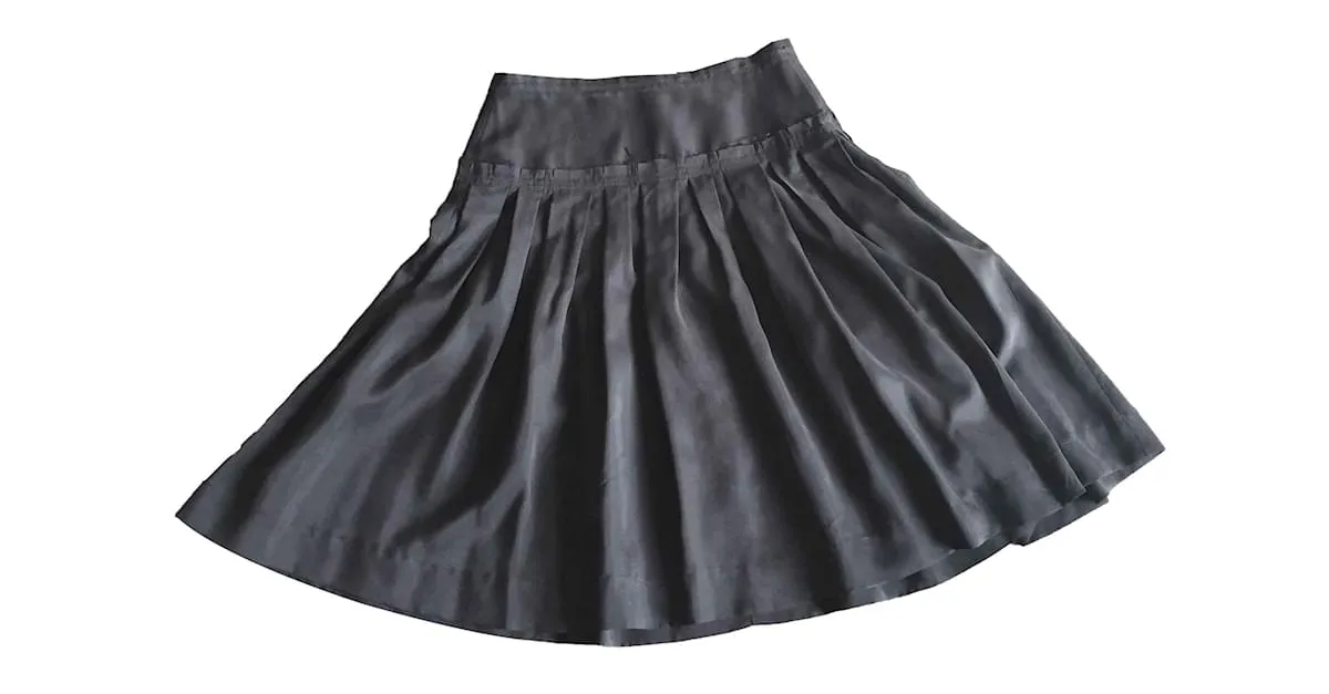 Autre Marque Falda T De Seda Gris Charcoal. 36 Gris antracita 