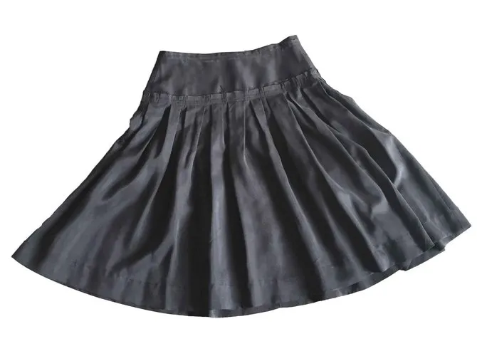 Autre Marque Falda T De Seda Gris Charcoal. 36 Gris antracita 