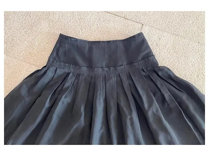 Autre Marque Falda T De Seda Gris Charcoal. 36 Gris antracita 