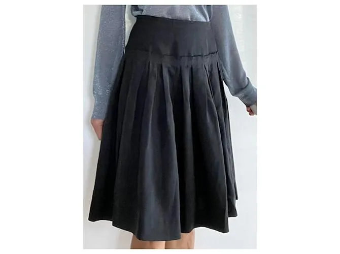 Autre Marque Falda T De Seda Gris Charcoal. 36 Gris antracita 