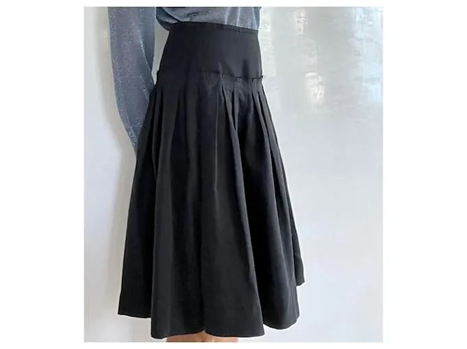 Autre Marque Falda T De Seda Gris Charcoal. 36 Gris antracita 