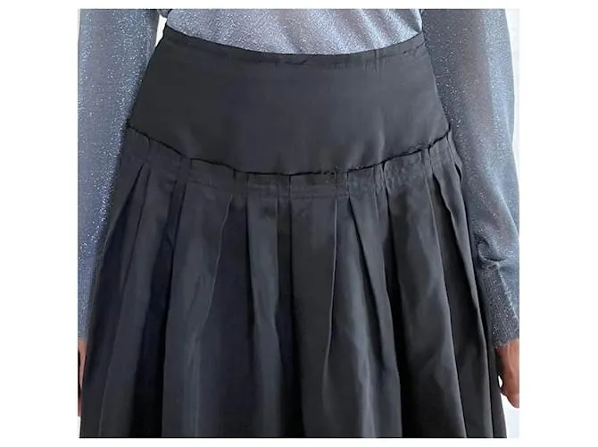 Autre Marque Falda T De Seda Gris Charcoal. 36 Gris antracita 