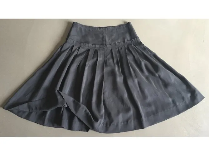 Autre Marque Falda T De Seda Gris Charcoal. 36 Gris antracita 