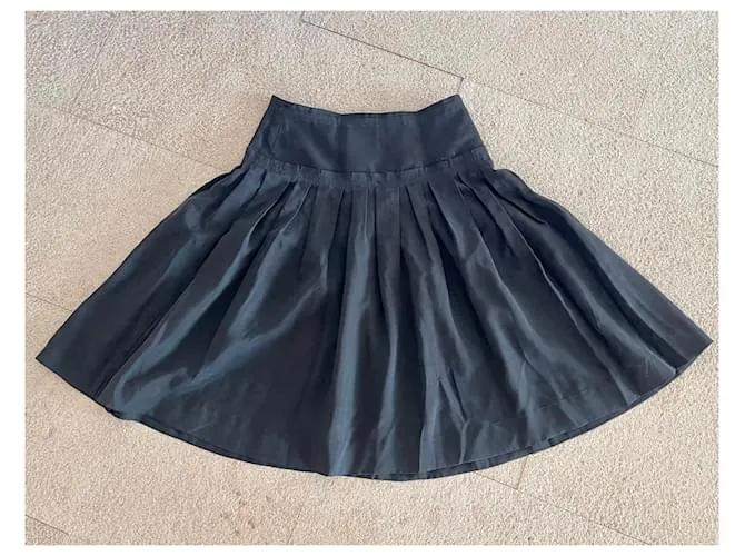 Autre Marque Falda T De Seda Gris Charcoal. 36 Gris antracita 