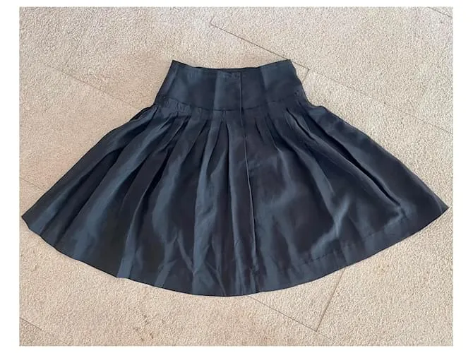 Autre Marque Falda T De Seda Gris Charcoal. 36 Gris antracita 