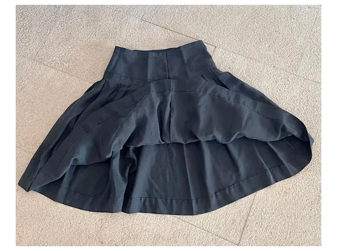 Autre Marque Falda T De Seda Gris Charcoal. 36 Gris antracita 