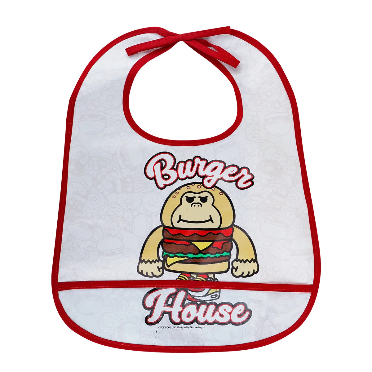 Babero con Diseo para Bebé, color Blanco con Rojo, Tokidoki