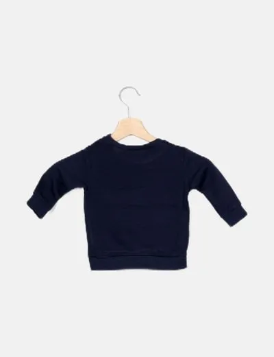 Benetton Sudadera logotipo azul marino