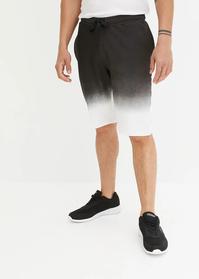 Bermudas de chándal con degradado de color Negro estampado