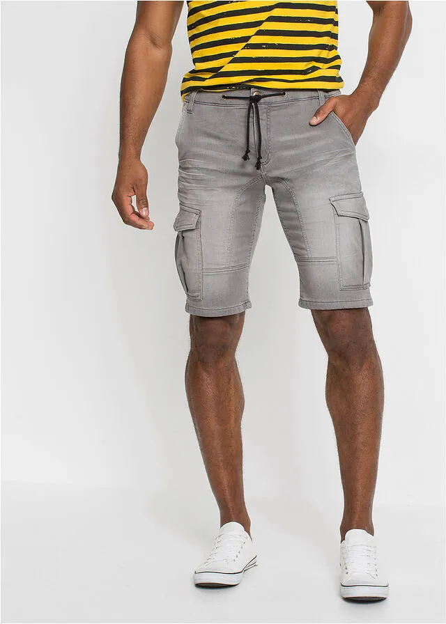 Bermudas de chándal estilo vaquero, regular fit Vaquero gris claro