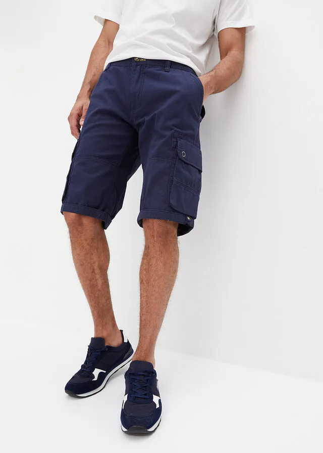 Bermudas de estilo cargo y corte regular Azul marino