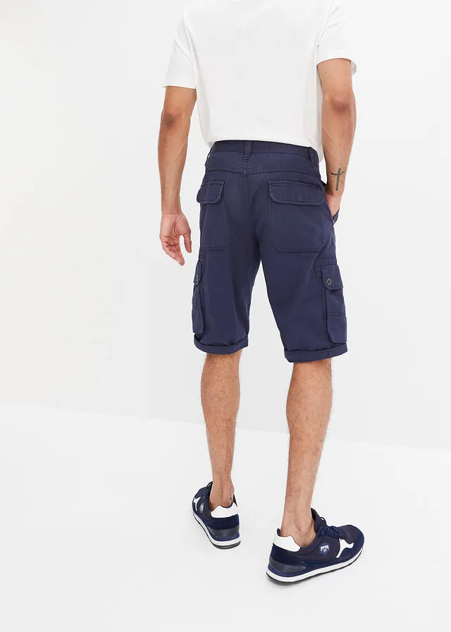 Bermudas de estilo cargo y corte regular Azul marino