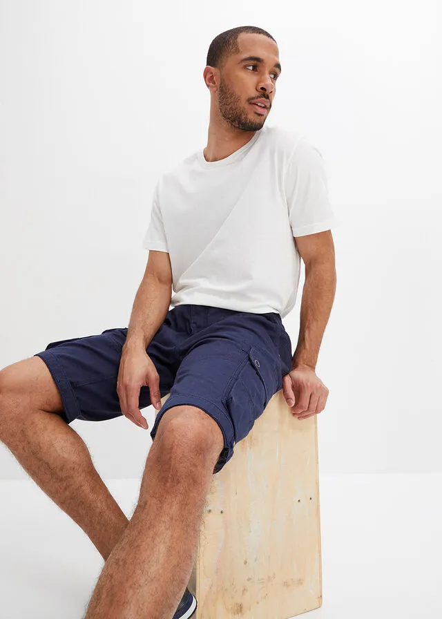Bermudas de estilo cargo y corte regular Azul marino