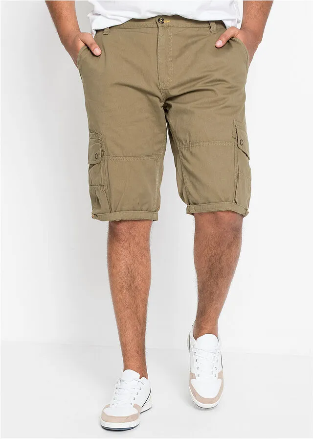 Bermudas de estilo cargo y corte regular Verde oliva