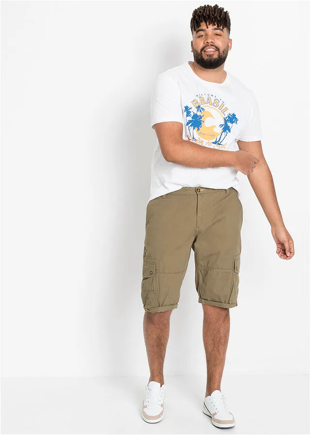 Bermudas de estilo cargo y corte regular Verde oliva