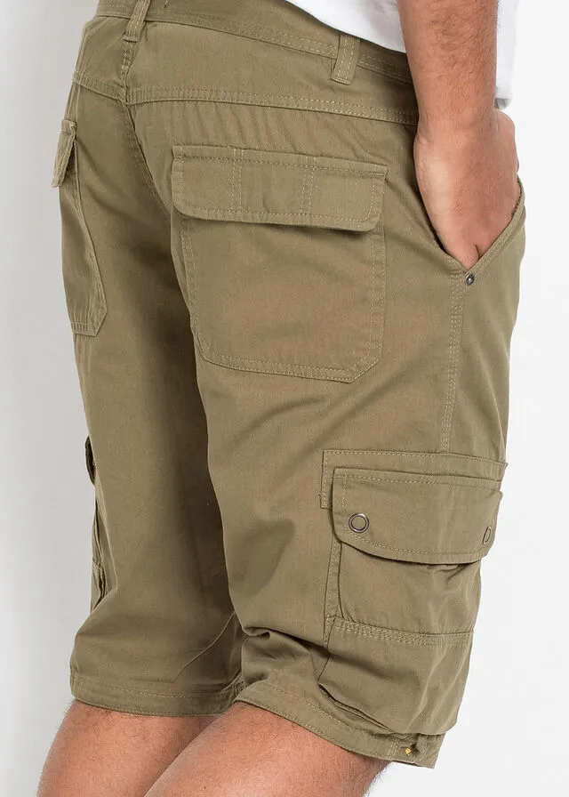 Bermudas de estilo cargo y corte regular Verde oliva
