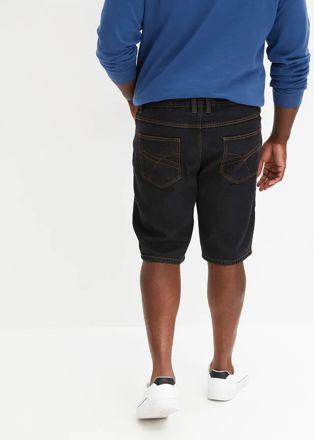 Bermudas vaqueras con cinturilla elástica lateral de corte clásico azul denim
