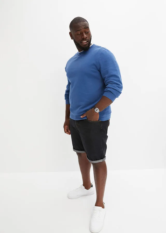 Bermudas vaqueras con cinturilla elástica lateral de corte clásico azul denim