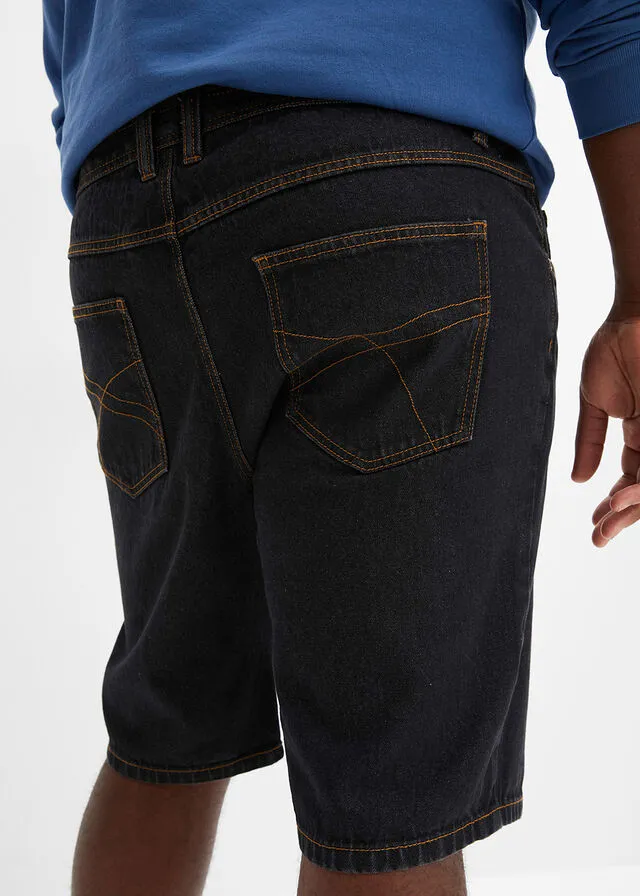 Bermudas vaqueras con cinturilla elástica lateral de corte clásico azul denim